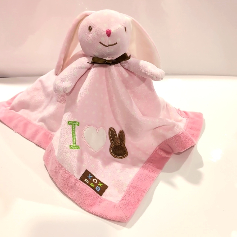 Blankets And Beyon Pink Binny Security Blankwt Lovey